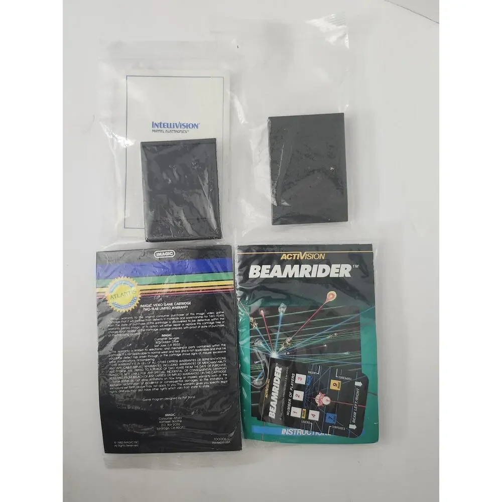 Vintage Intellivision Game Cartridge & Manual Variety Lot - Atlantis, Beamrider